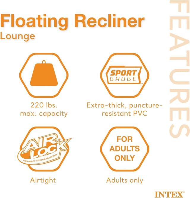 Thumbnail 2 de Intex Floating Recliner Inflatable Lounge 71in