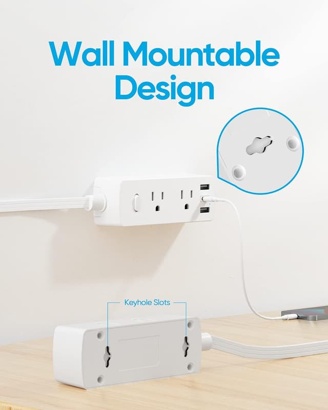 Thumbnail 5 de Olcorife 5 ft Power Strip 6-Outlet 2000J Surge Protector ๐