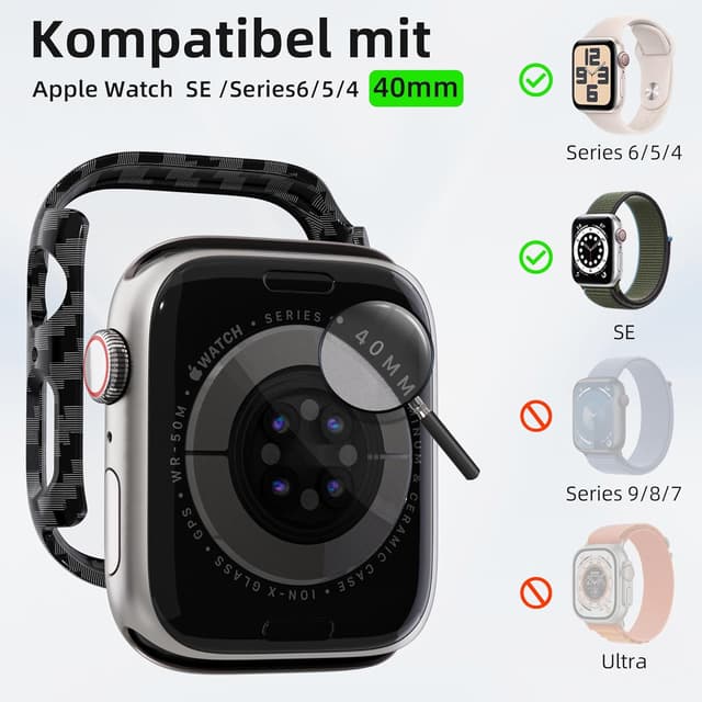 Detalle 2 de LINTEKER Hülle Apple Watch 40 mm 2er-Set