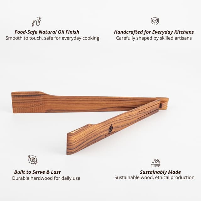 Detalle 2 de SiamMandalay Super Slim Salad Tongs 12in