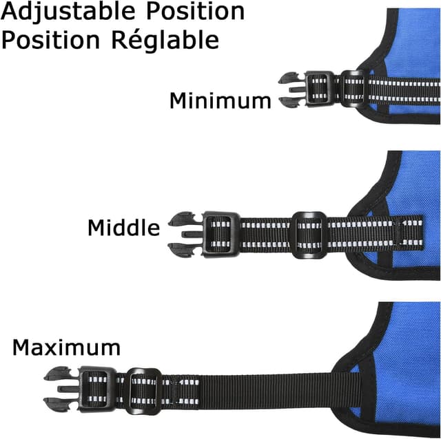 Detalle 2 de HEELE Dog Harness Medium No-Pull Vest Harness with Soft Padded Handle, Reflective Strips (Blue, M)