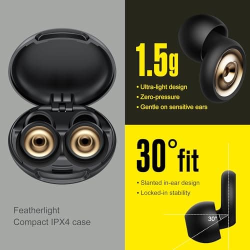 Detalle de Aoiiena Pro-Comodidad Tapones para los oídos con filtro metálico y reducción de 46 dB (XS–L)