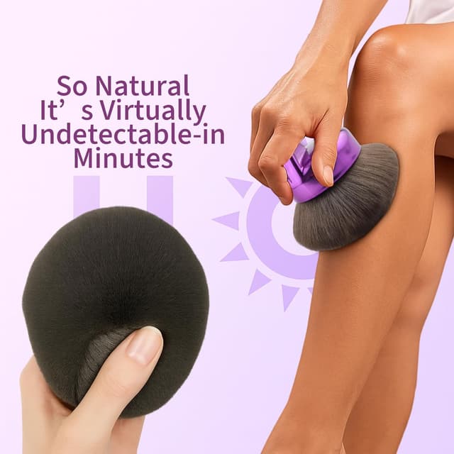 Detalle 1 de Hoostee Blend & Blur Ultra Large Body Makeup Brush for Self Tanner (Purple) – 5.11-inch Wide-Head Kabuki