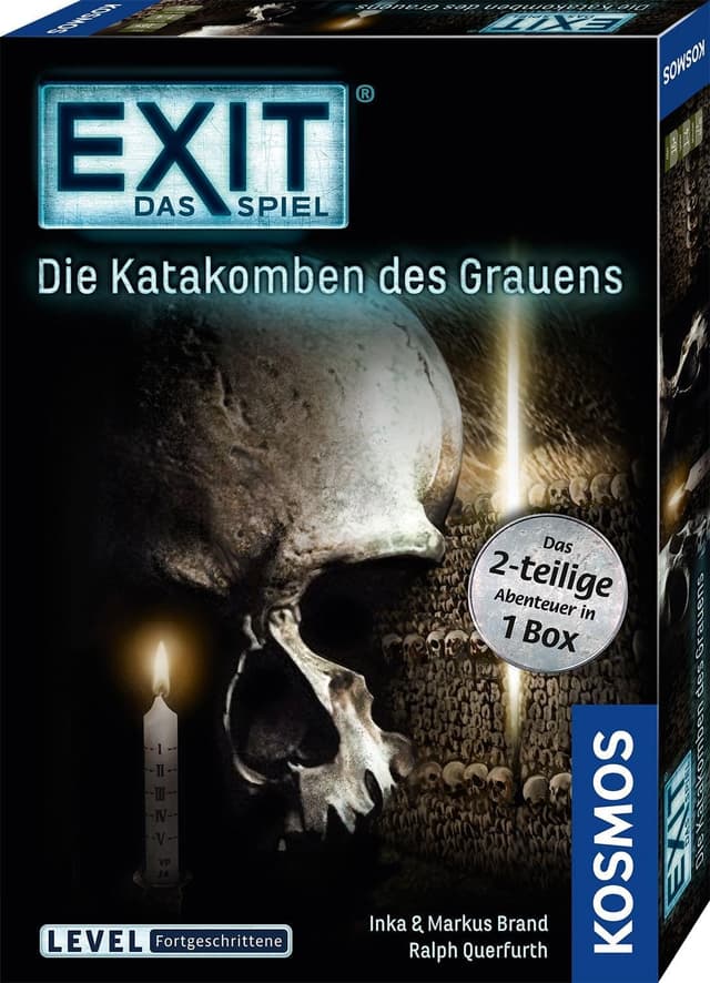 Detalle de EXIT® – Die Katakomben des Grauens (Kosmos 694289) – 2-teilige Escape-Room-Abenteuer-Box für 1–4 Spieler ab 12