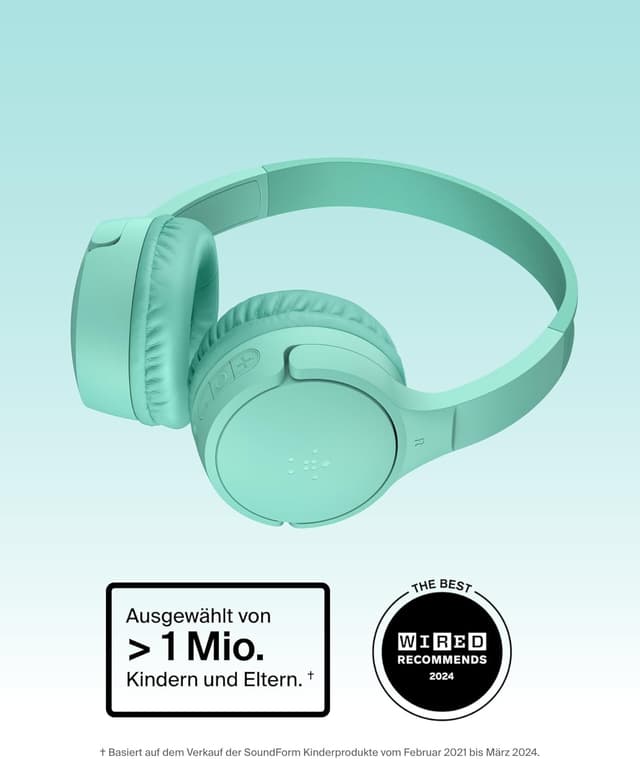 Detalle 2 de Belkin SoundForm Mini kabelloser Kinderkopfhörer 30 Std