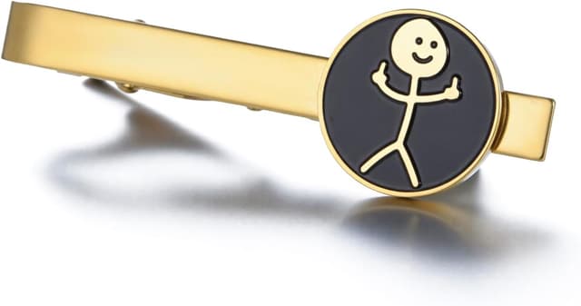 Detalle de Dreamtimes Rock Skull Hand Krawattenklammer aus Edelstahl – „Rock on“-Handzeichen für Halloween & Statement-Looks