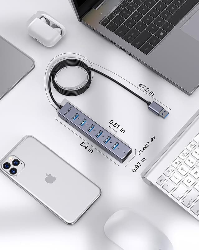 Thumbnail 5 de FORIDA 8-Port USB Hub 7x USB 3.0