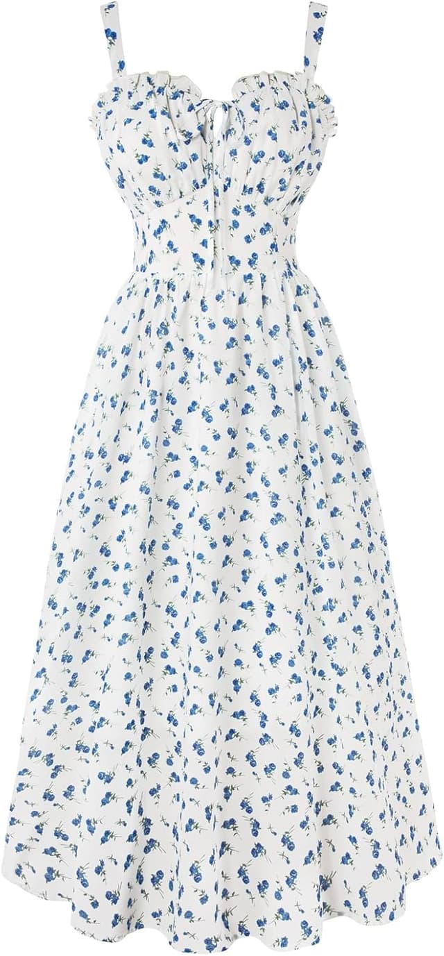 Detalle de SCARLET DARKNESS Robe d’été décontractée sans manches à motif floral « Scarlet Darkness »