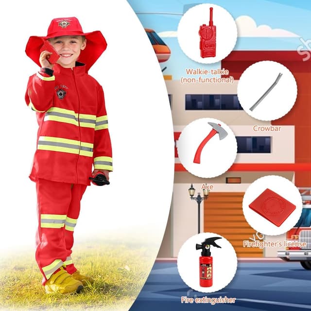 Thumbnail 5 de AYBUY Costume Pompier Enfants