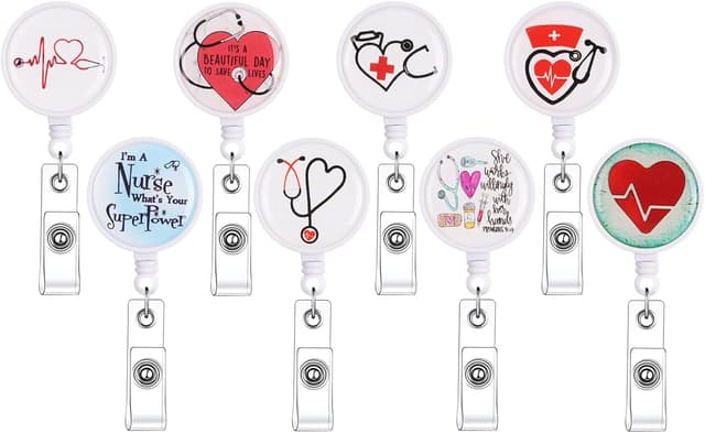 Detalle de Vicloon Llavero Retráctil Enfermera 8 piezas