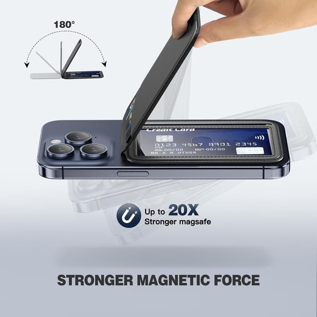 Detalle de QYQBOON Mag-Safe Leather Wallet for iPhone 17