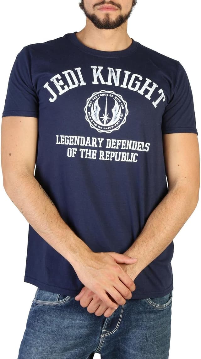 Detalle 2 de Star Wars Men’s Jedi Knight Collegiate T-Shirt (Official Licensed 90% Cotton/10% Polyester)