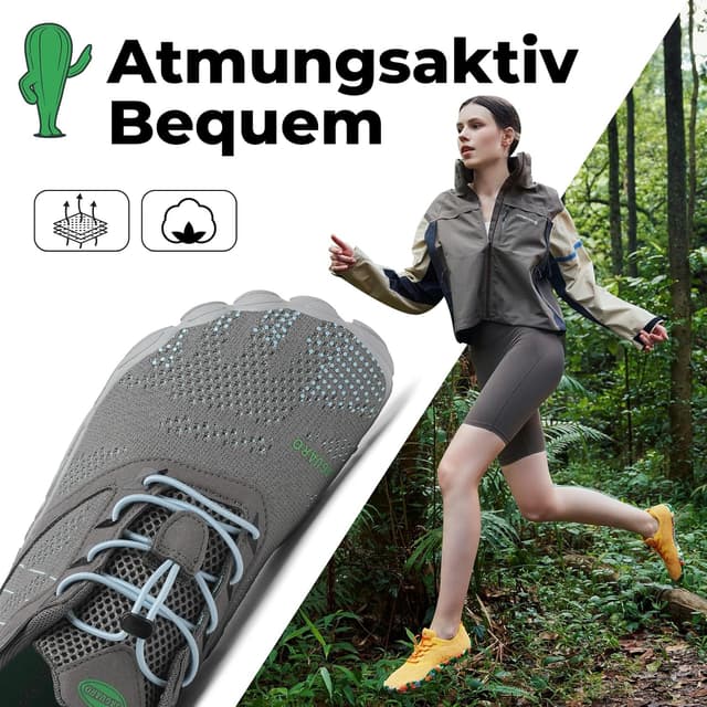 Detalle de SAGUARO Unisex Barfußschuhe Outdoor mit Zehenbereich und Zero-Drop-Sohle (Gr. 36–48)