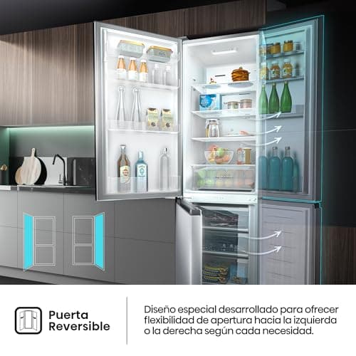 Detalle de Hisense RB329N4ACE refrigerador combinado No Frost total con puerta reversible y control táctil