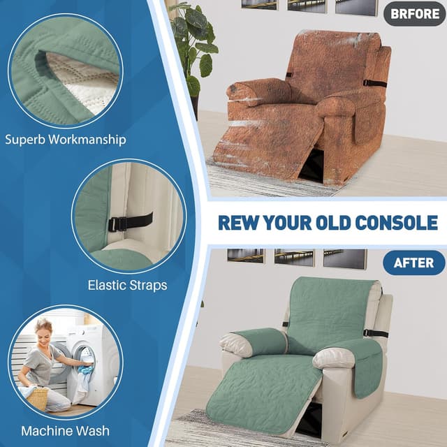 Thumbnail 6 de Ystyle Housse Fauteuil Relax Electrique 1 place Vert Clair