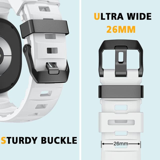 Detalle de HITZEE Sport Straps silicone band for Samsung Galaxy Watch8 & Watch8 Classic (40/44mm & 46mm) – White