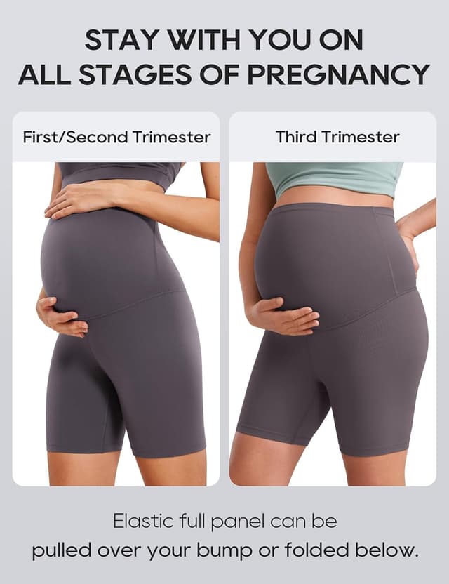 Detalle de CRZ YOGA Donna Butterluxe maternità pantaloncini sopra la pancia per yoga e corsa, Allenamento