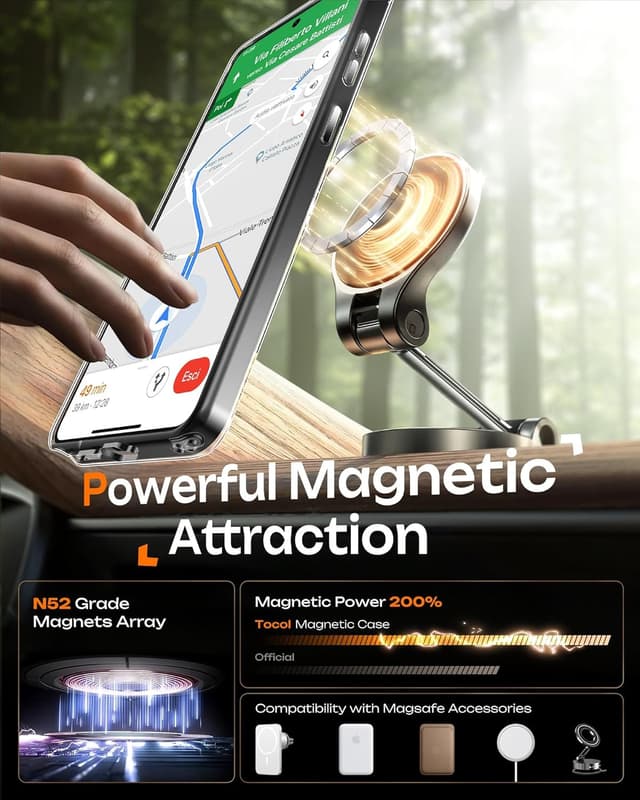 Detalle 2 de TOCOL Magnetic Case for Samsung Galaxy S26 Ultra (MagSafe) – Clear Slim TPU Back Cover