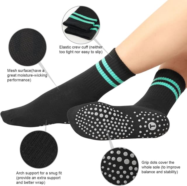 Thumbnail 3 de Toes Home Pilates Socks Non-Slip, 4 Pairs