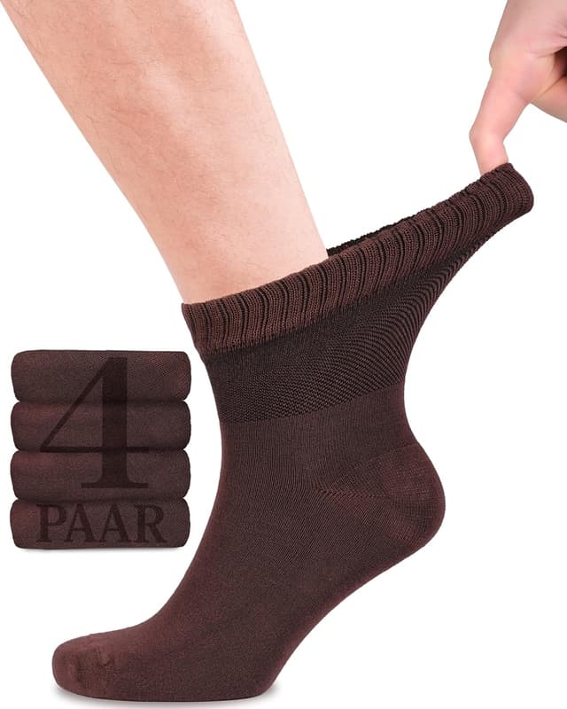 Thumbnail 6 de Fiera Besa – Lot de 4 paires de chaussettes diabétiques en bambou pour homme (sans couture à l’avant du pied)