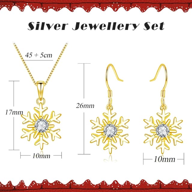 Thumbnail 1 de Cangall Schneeflocken Schmuckset 45cm Silber