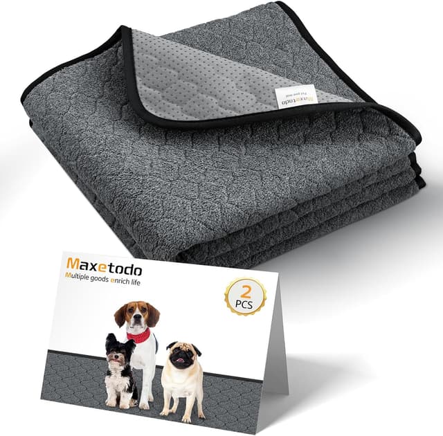 Detalle de Maxetodo 2 tappetini igienici per animali domestici 70x100 cm, 4 strati lavabili e antiscivolo (grigio)