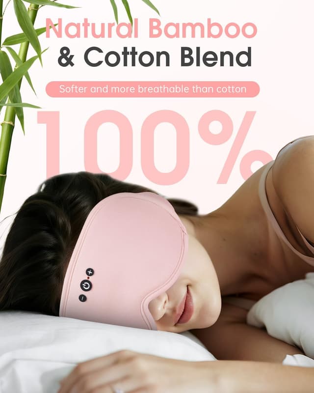 Detalle de MUSICOZY Sleep Mask Headphones (Bluetooth 5.4) with Bamboo Cotton Eye Mask