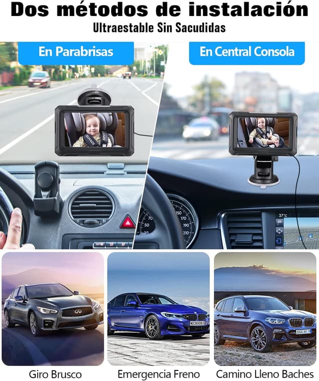 Thumbnail 3 de Zacro Cámara Bebé Asiento Trasero HD 1080P