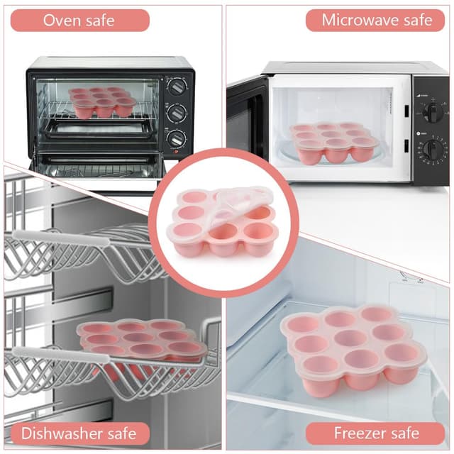 Detalle 2 de Aolso Babynahrungs-Behälter 9 Fächer Rosa