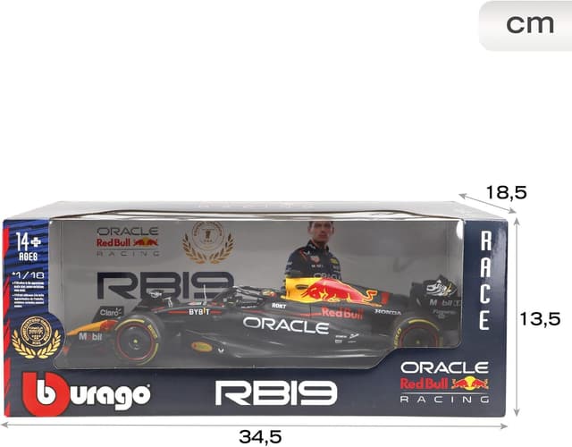 Detalle 2 de Bburago Formule 1 Red Bull 2023 1:18 #1 Verstappen avec casque – mini voiture de collection