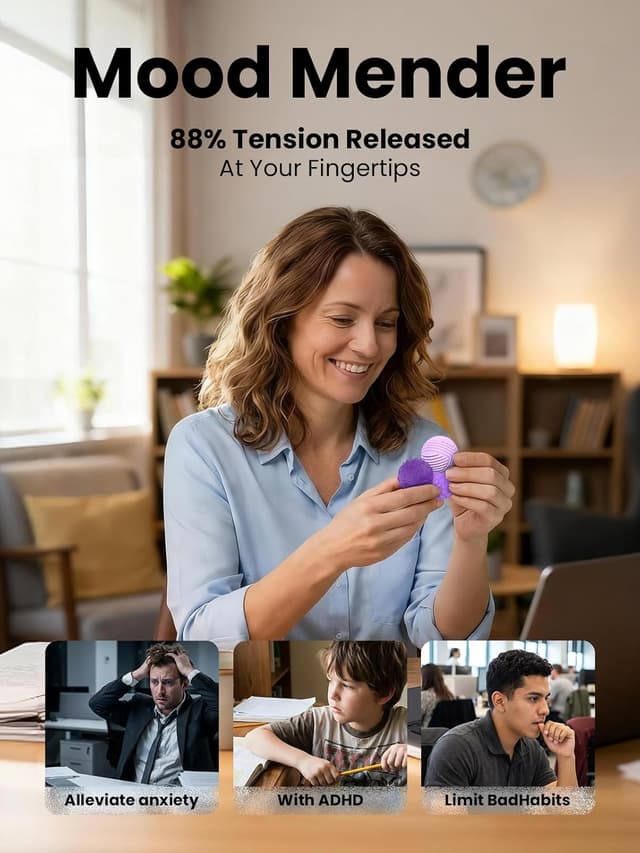 Detalle de UZAHSK lot de 8 balles magnétiques sensorielles en silicone anti-stress (violet) pour adultes et enfants