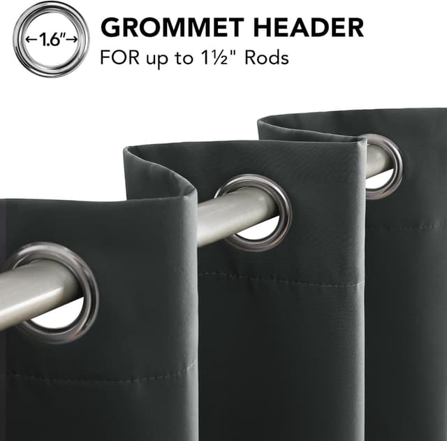 Thumbnail 6 de Deconovo Verdunkelungsvorhänge 2er Set H175 x B140 cm dunkelgrau