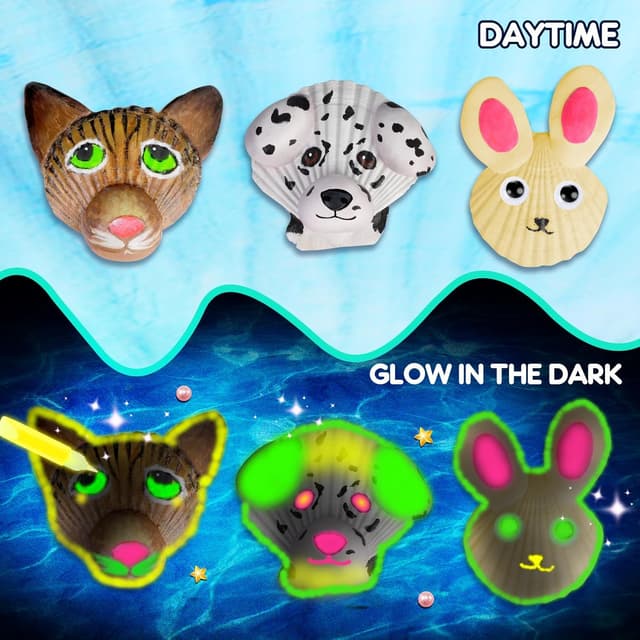 Detalle de EPUMP Glow in the Dark Shell Painting Kit for Kids (Arts & Crafts Set)