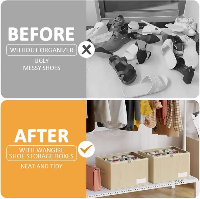 Thumbnail 4 de WANGIRL Scatole Scarpe 12 posti beige