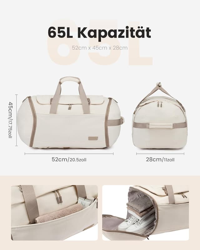 Detalle 2 de LOVEVOOK Sporttasche 65L mit Schuhfach