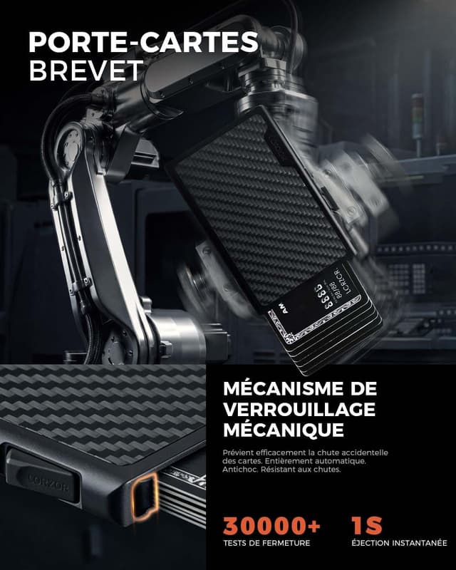 Thumbnail 4 de LORZOR Porte Carte Fibre Carbone 9,8×6,5 cm