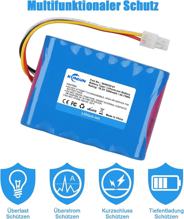 Thumbnail 5 de KUNLUN 18.5V 3.500 mAh Ersatzakku für Mähroboter