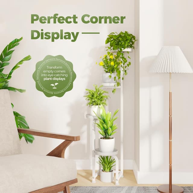 Detalle 2 de Bamworld Tall Plant Stand 4-tier plant rack