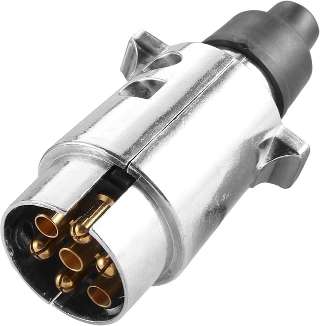 Detalle de AGRISHOP 12V Metal 7-Pin Trailer Plug (Male, Waterproof Aluminium, 7-pin towing)