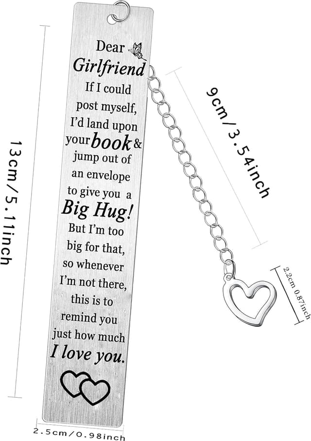 Detalle 2 de Girlfriend Bookmark stainless steel keepsake gift