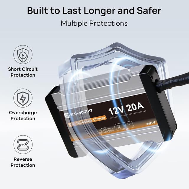 Thumbnail 5 de ECO-WORTHY Ladebooster 12V 20A DC-DC Ladegerät