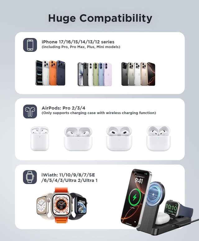 Thumbnail 3 de Kailwokk 3 in 1 Magnetic Wireless Charger