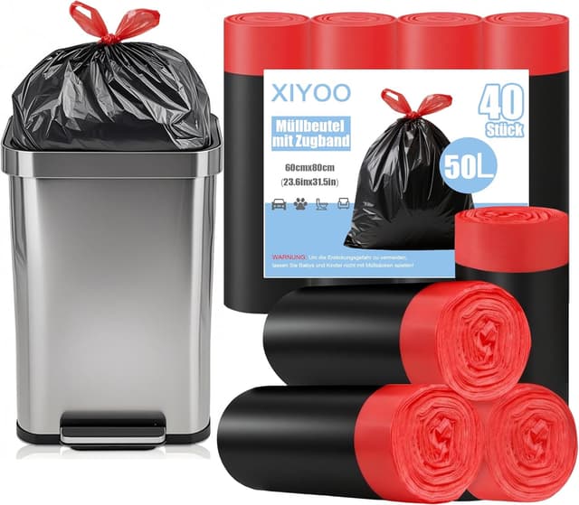 Detalle de 50 l XIYOO Müllbeutel mit Zugband