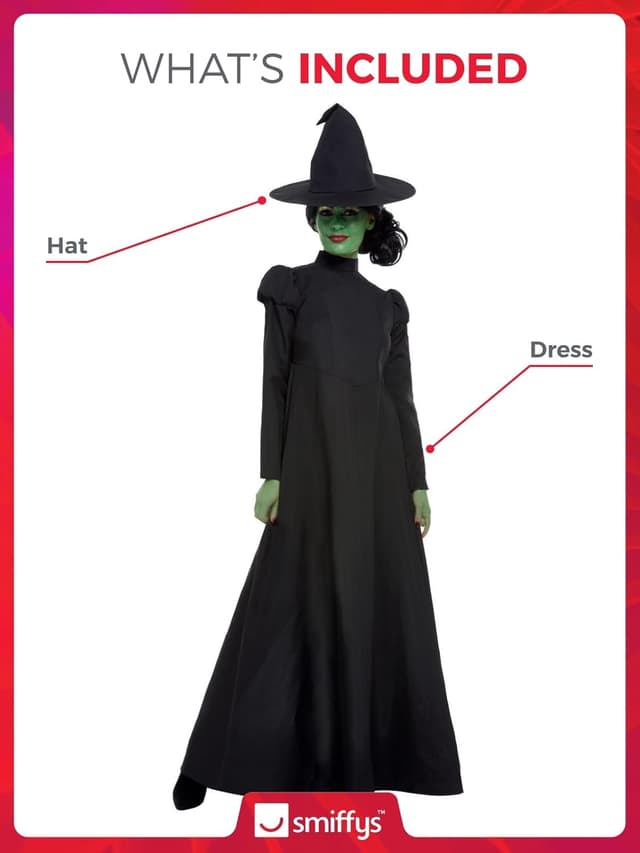 Thumbnail 3 de Smiffys Wicked Witch Costume 37–38.5" Bust