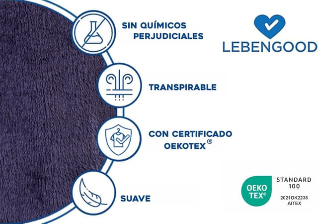 Thumbnail 3 de LEBENGOOD Bata Mujer Invierno Microfibra 100%