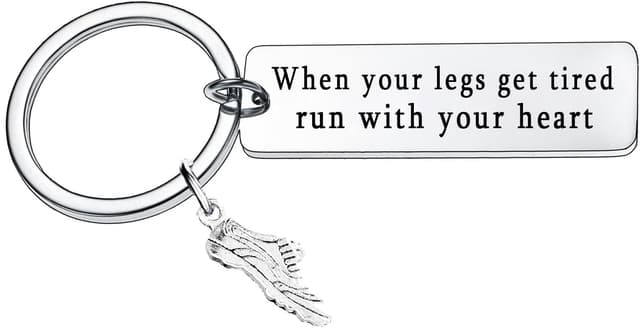 Detalle de Runner keyring with inspirational quote