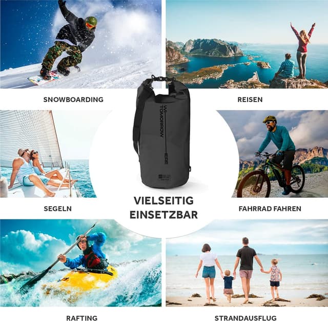 Detalle 2 de #DoYourSports Borsa impermeabile dry bag rolltop: zaino e borsa asciutta 2L/5L/10L/20L/30L per barca, kayak e pesca