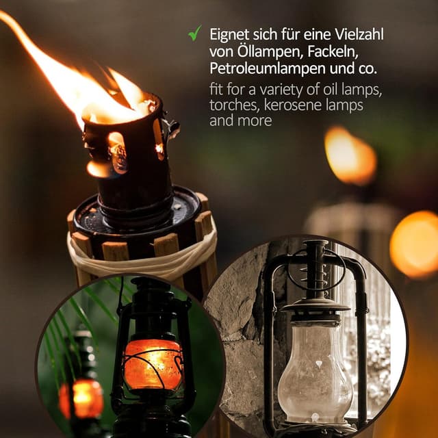 Detalle de COM-FOUR® mèche de rechange pour lampes à huile et torches de jardin (500 cm x 20 mm)