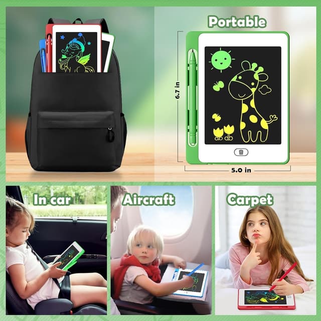 Detalle de Party Favor 16-Pack LCD Writing Tablet for Kids (6.5-Inch) — Erasable Reusable Doodle Boards