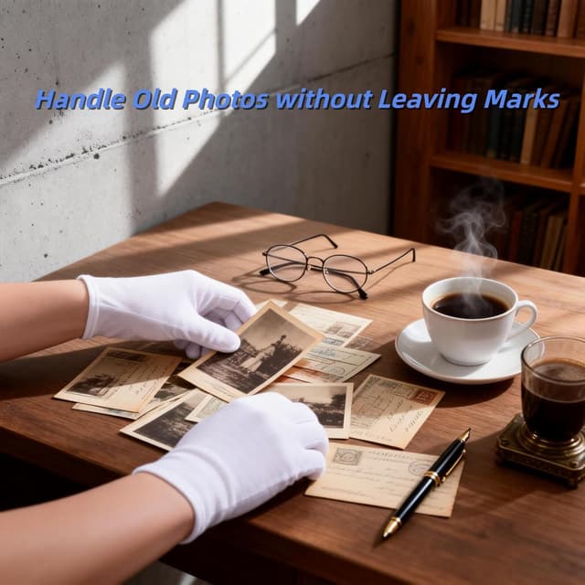 Thumbnail 6 de 3 Paar Baumwollhandschuhe (L) mit Feuchtigkeits-Pflege-Effekt – dünne Arbeitshandschuhe in vergrößerter Passform